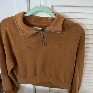 Abercrombie & Fitch Brown Half-Zip Sweatshirt
